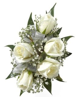 White Sweetheart Rose Corsage
