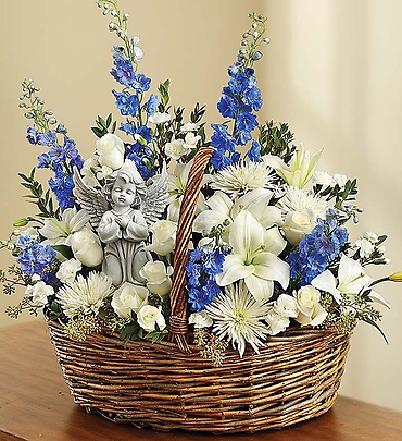 Heavenly Angel&trade; Blue and White Basket