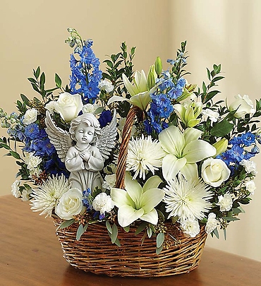 Heavenly Angel&trade; Blue and White Basket
