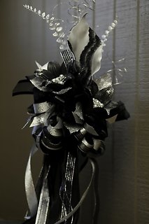 Black and Siliver Hand Held Prom Bouquet