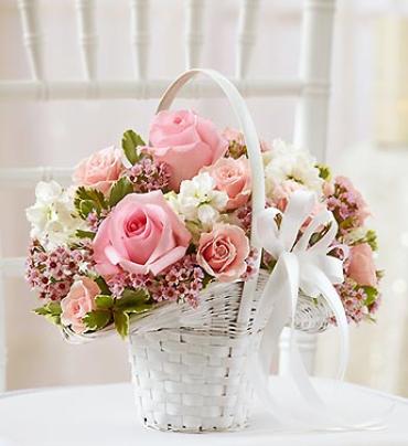 Pink and White Flower Girl Arrangement